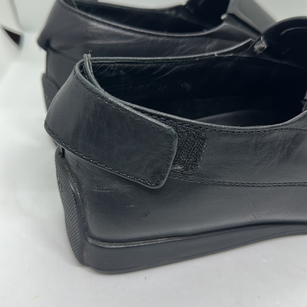 GUCCI shoes black leather loafer slip on flats size 9.5 Luxury comfort - Picture 6 of 13